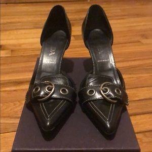 PRADA Buckle Pointed Toe Heel